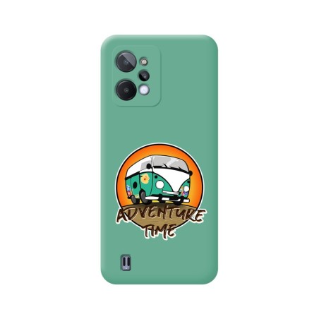 Funda Silicona Líquida Verde para Realme C31 diseño Adventure Time Dibujos