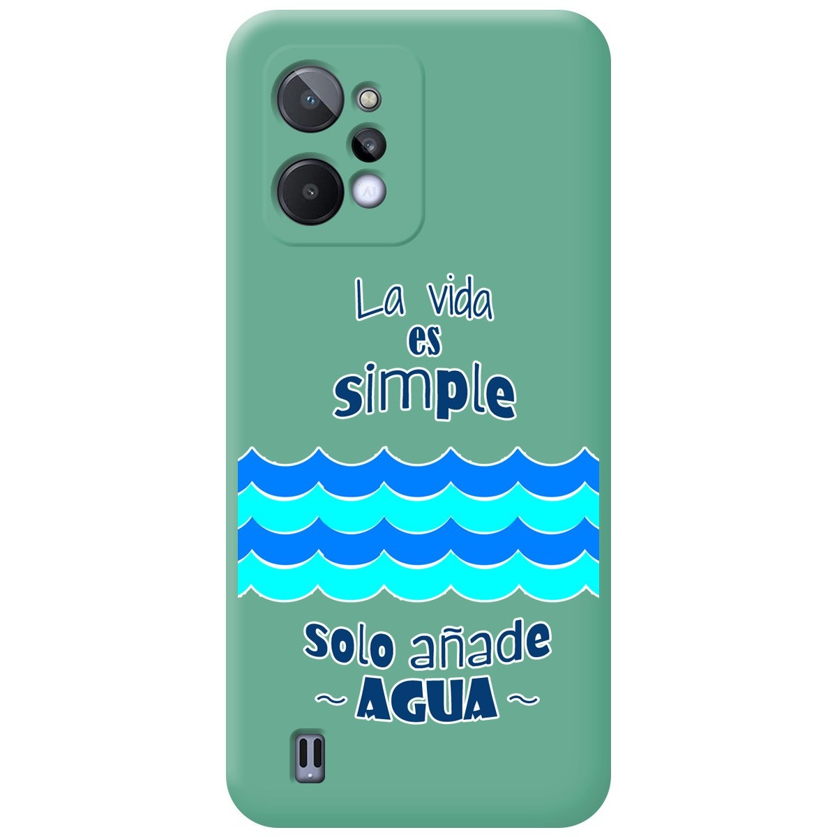 Funda Silicona Líquida Verde para Realme C31 diseño Agua Dibujos