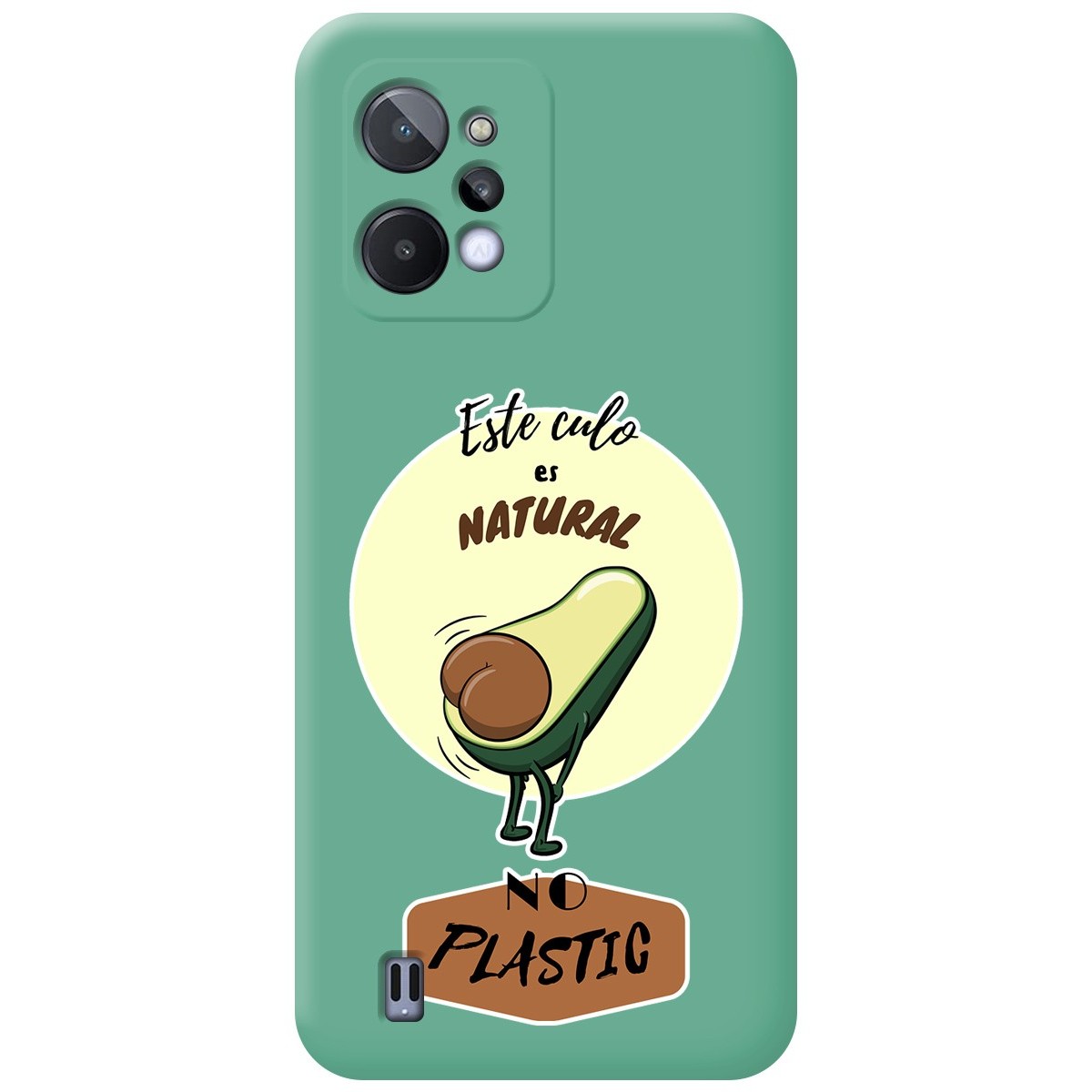 Funda Silicona Líquida Verde para Realme C31 diseño Culo Natural Dibujos