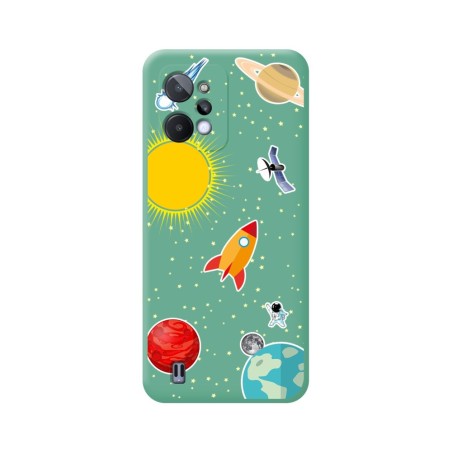 Funda Silicona Líquida Verde para Realme C31 diseño Espacio Dibujos