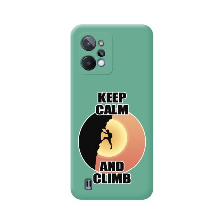 Funda Silicona Líquida Verde para Realme C31 diseño Hombre Escalada Dibujos