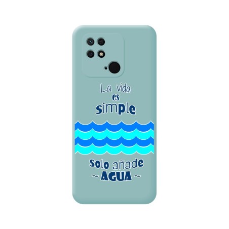 Funda Silicona Líquida Azul para Xiaomi Redmi 10C diseño Agua Dibujos