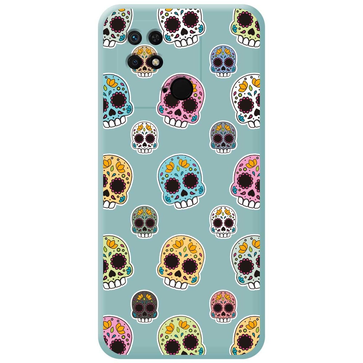 Funda Silicona Líquida Azul para Xiaomi Redmi 10C diseño Catrina Dibujos