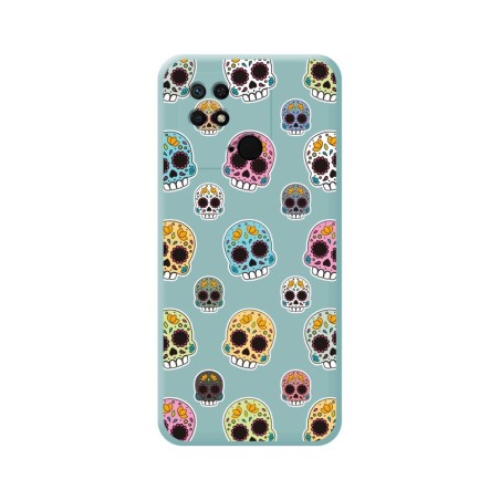 Funda Silicona Líquida Azul para Xiaomi Redmi 10C diseño Catrina Dibujos
