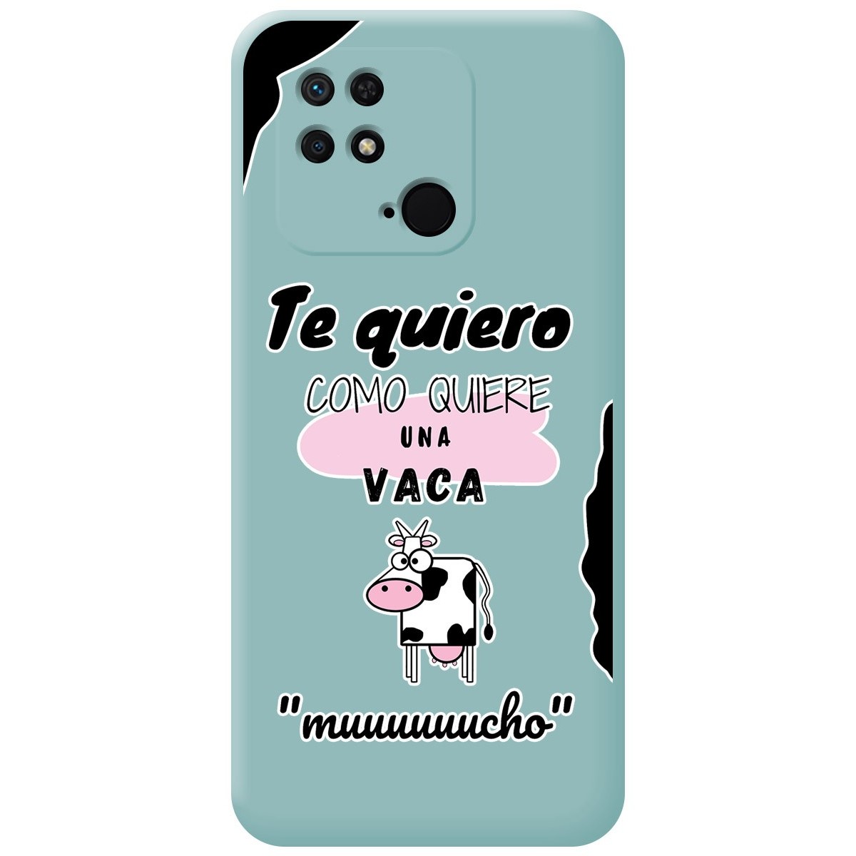 Funda Silicona Líquida Azul para Xiaomi Redmi 10C diseño Vaca Dibujos