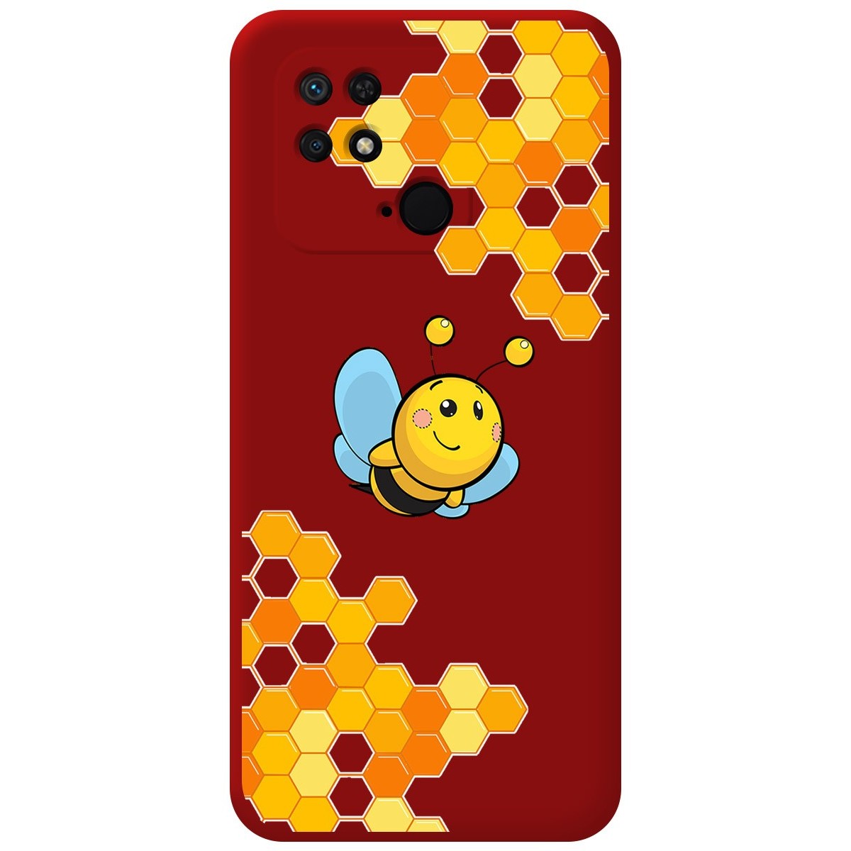 Funda Silicona Líquida Roja para Xiaomi Redmi 10C diseño Abeja Dibujos