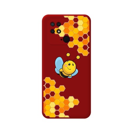 Funda Silicona Líquida Roja para Xiaomi Redmi 10C diseño Abeja Dibujos