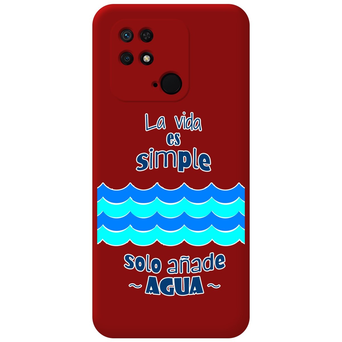 Funda Silicona Líquida Roja para Xiaomi Redmi 10C diseño Agua Dibujos