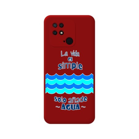 Funda Silicona Líquida Roja para Xiaomi Redmi 10C diseño Agua Dibujos