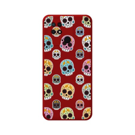 Funda Silicona Líquida Roja para Xiaomi Redmi 10C diseño Catrina Dibujos