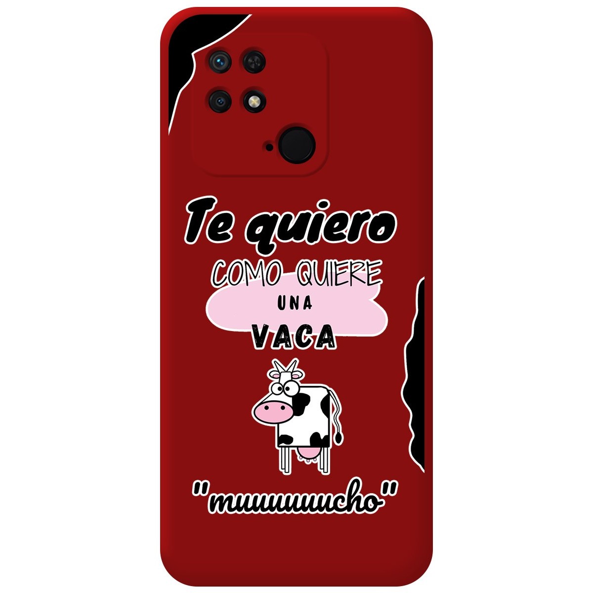 Funda Silicona Líquida Roja para Xiaomi Redmi 10C diseño Vaca Dibujos