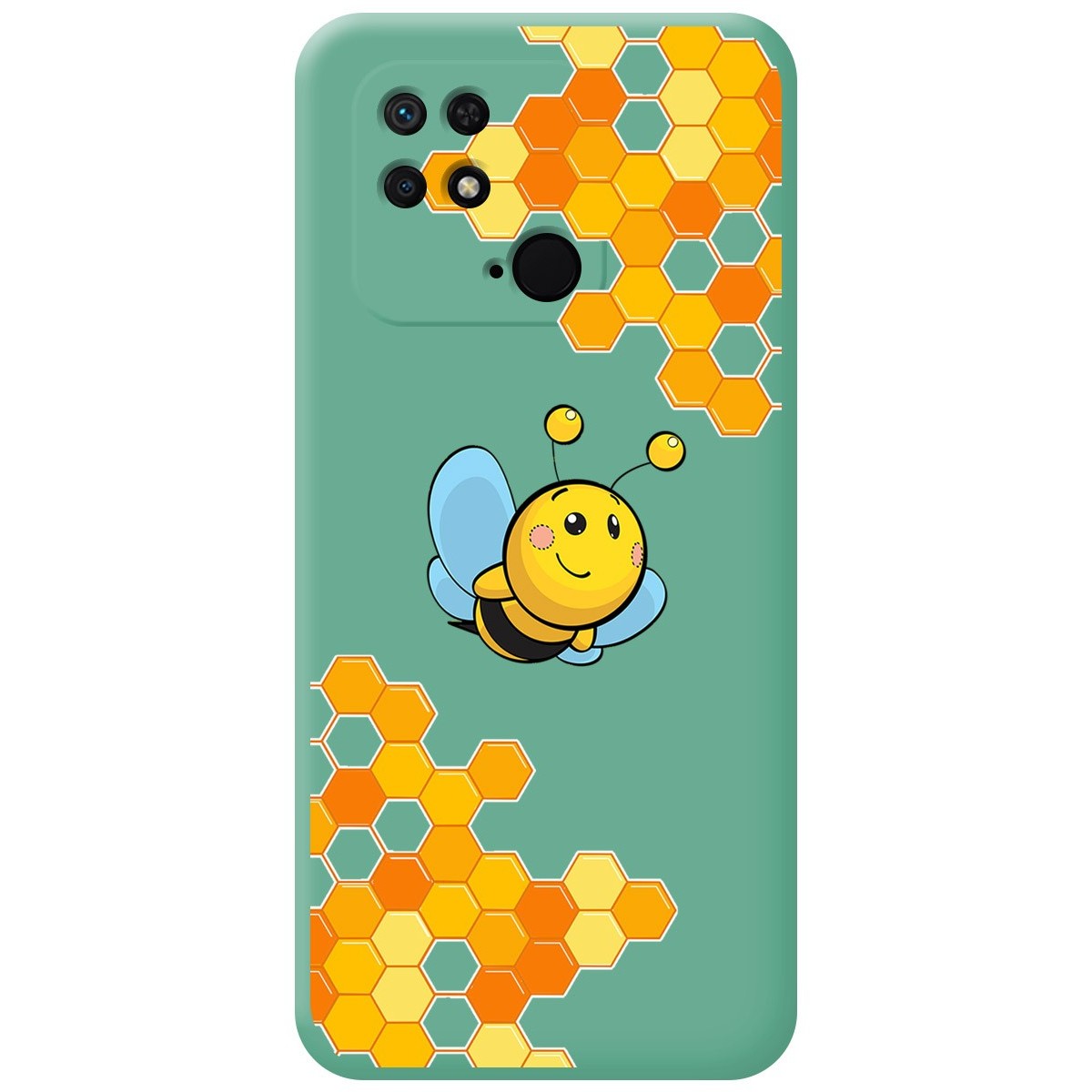 Funda Silicona Líquida Verde para Xiaomi Redmi 10C diseño Abeja Dibujos