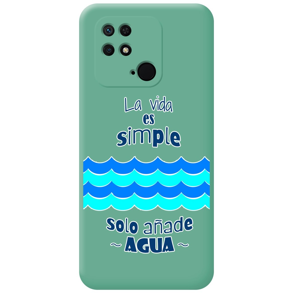 Funda Silicona Líquida Verde para Xiaomi Redmi 10C diseño Agua Dibujos
