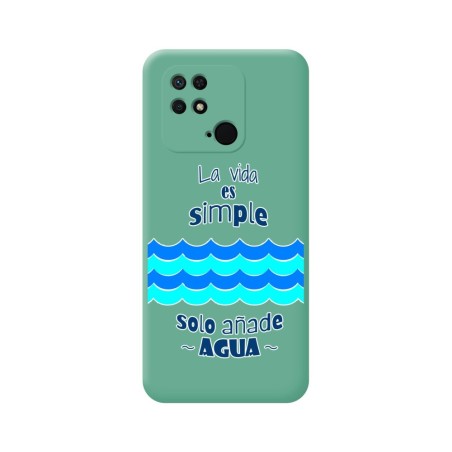 Funda Silicona Líquida Verde para Xiaomi Redmi 10C diseño Agua Dibujos