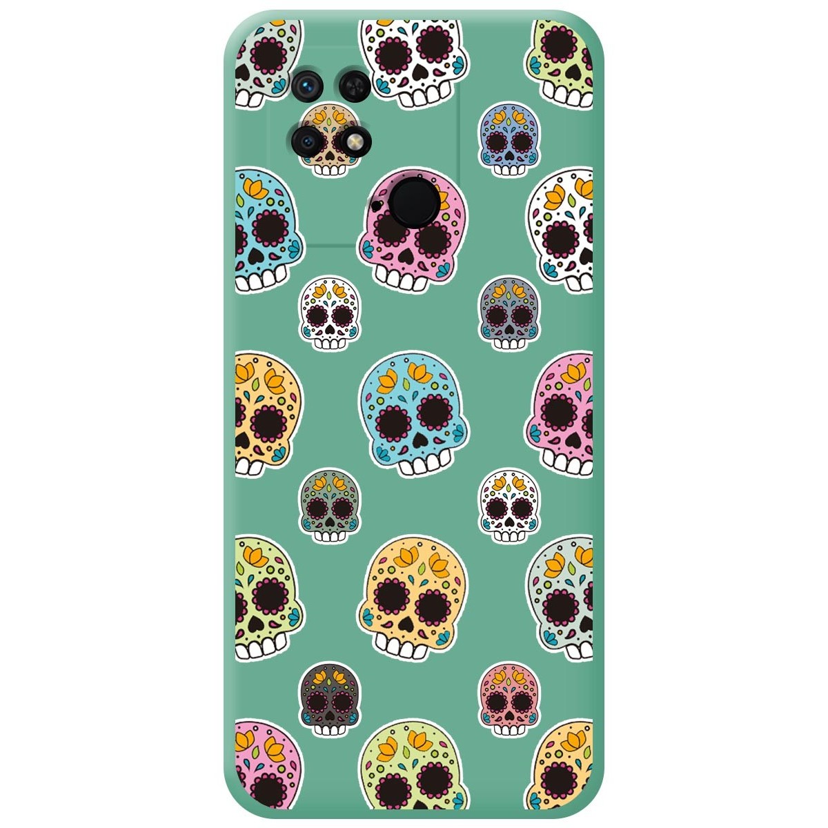 Funda Silicona Líquida Verde para Xiaomi Redmi 10C diseño Catrina Dibujos