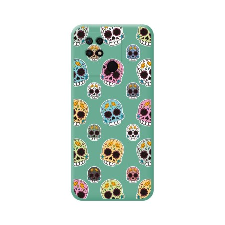 Funda Silicona Líquida Verde para Xiaomi Redmi 10C diseño Catrina Dibujos