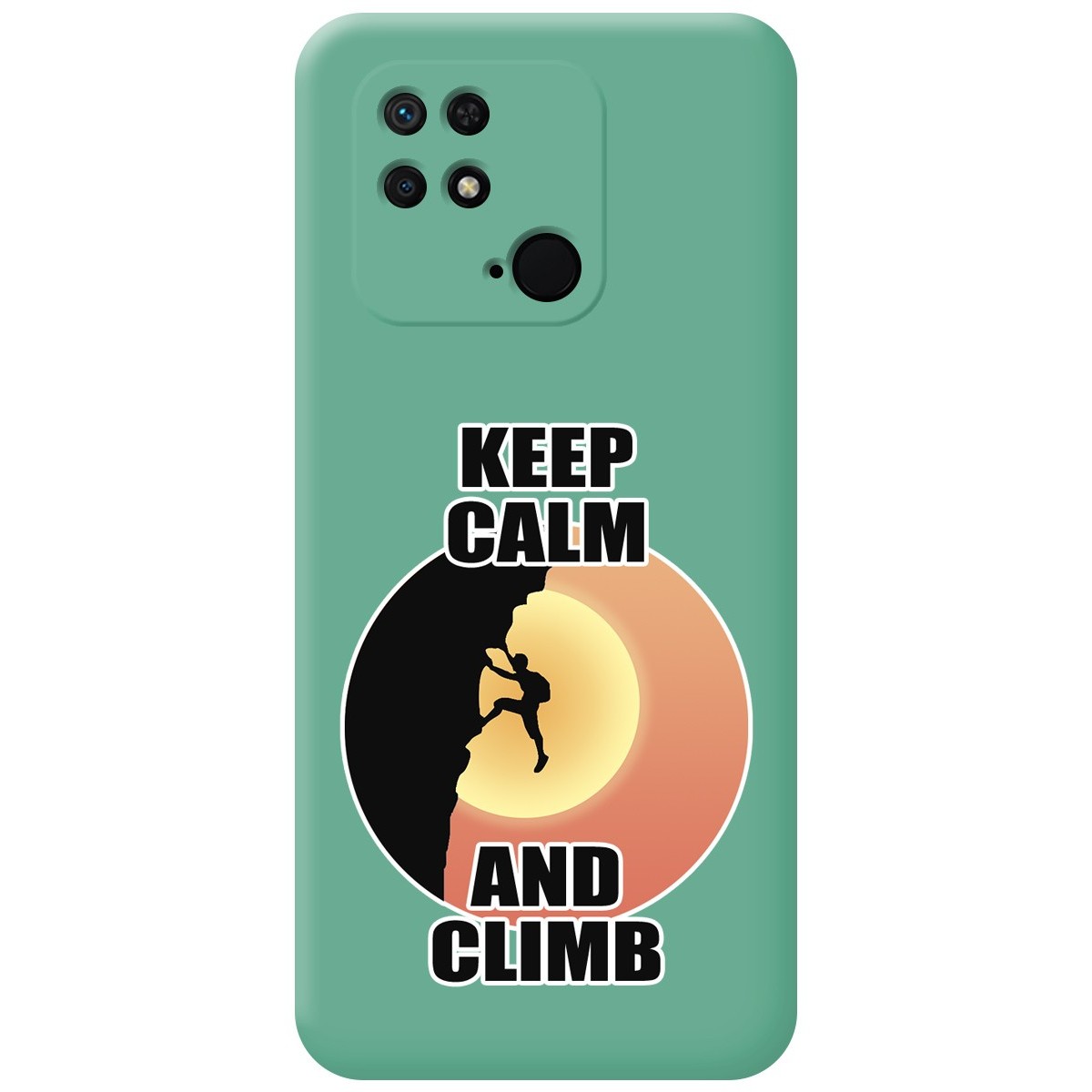 Funda Silicona Líquida Verde para Xiaomi Redmi 10C diseño Hombre Escalada Dibujos