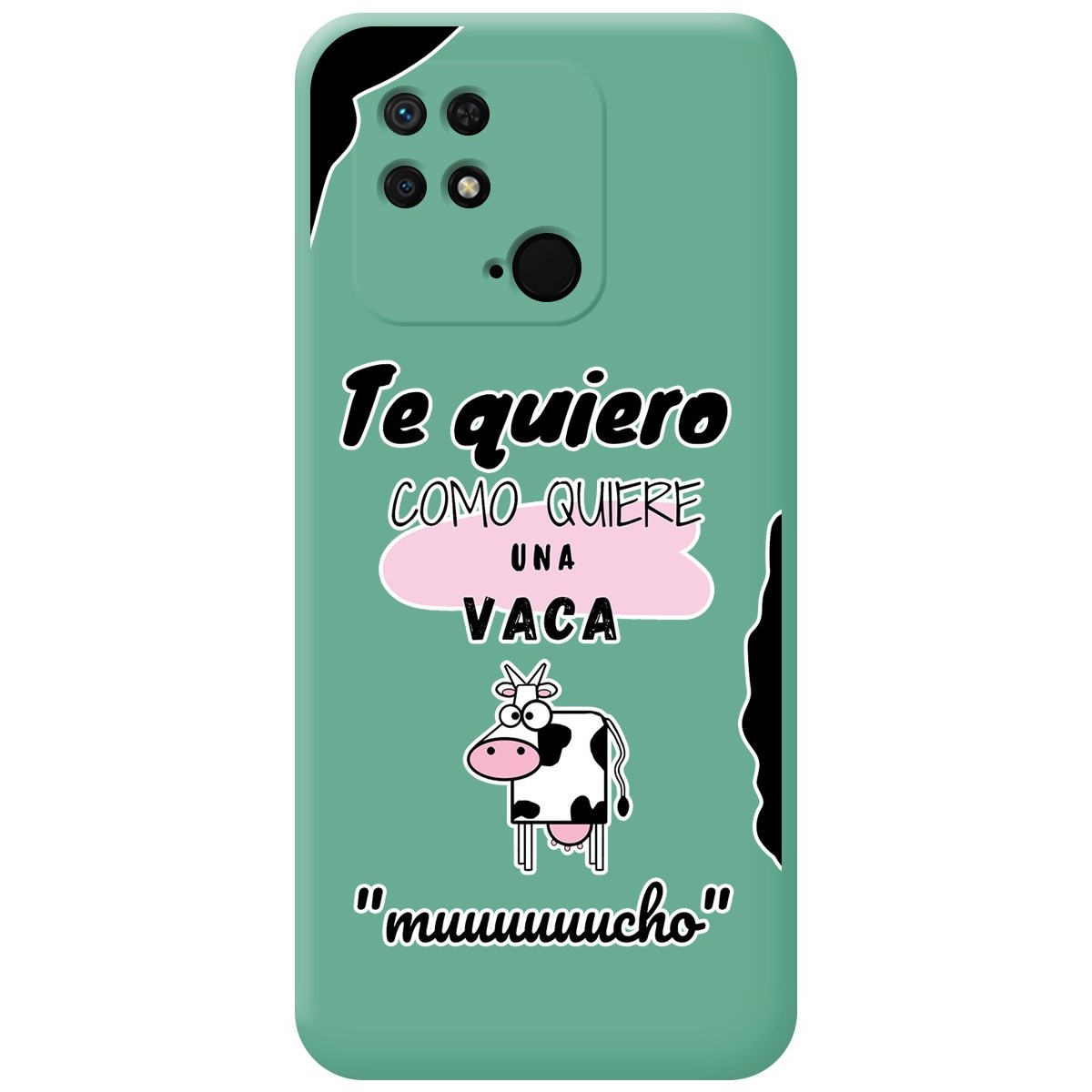 Funda Silicona Líquida Verde para Xiaomi Redmi 10C diseño Vaca Dibujos