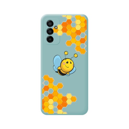 Funda Silicona Líquida Azul para Samsung Galaxy M23 5G diseño Abeja Dibujos