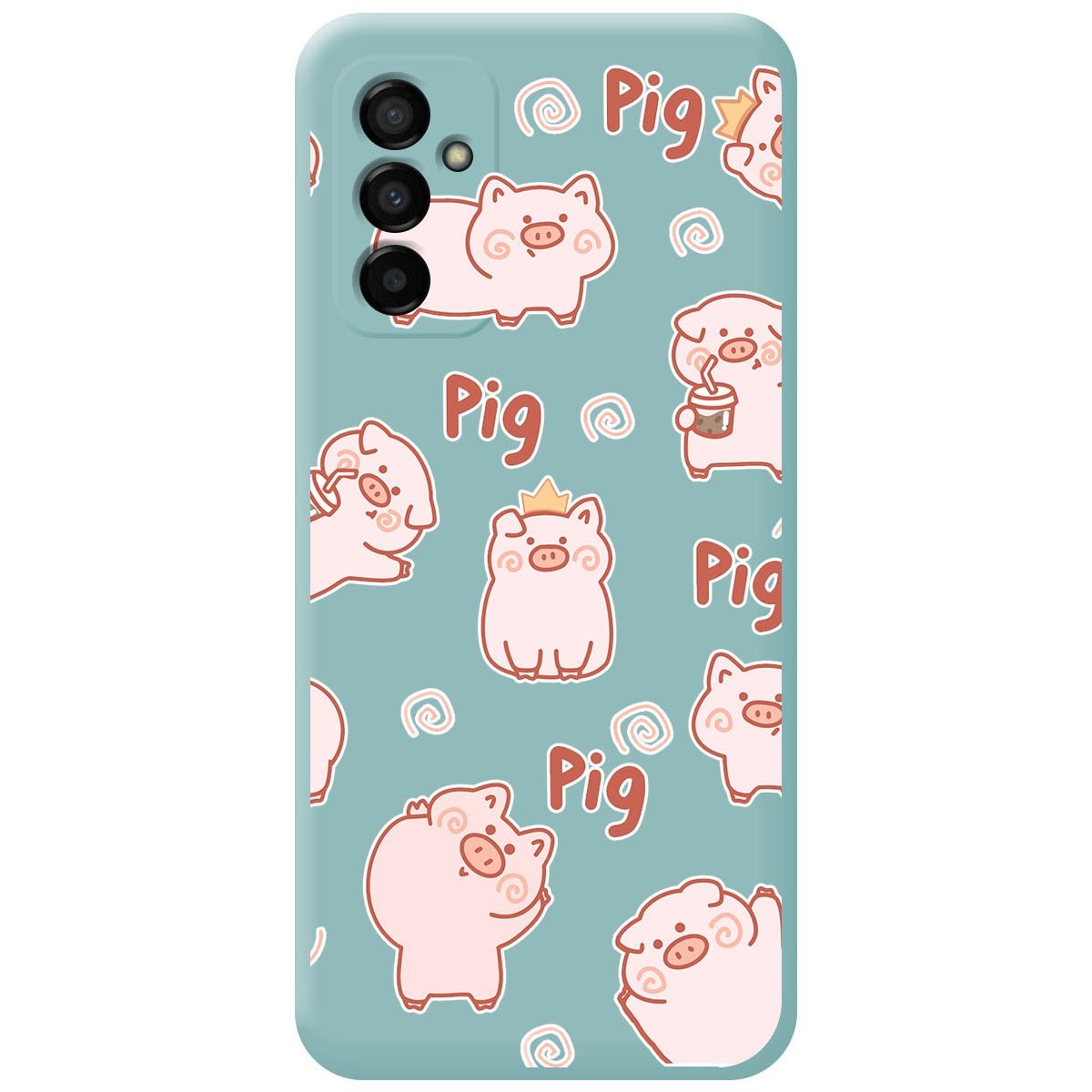 Funda Silicona Líquida Azul para Samsung Galaxy M23 5G diseño Cerdos Dibujos