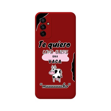Funda Silicona Líquida Roja para Samsung Galaxy M23 5G diseño Vaca Dibujos
