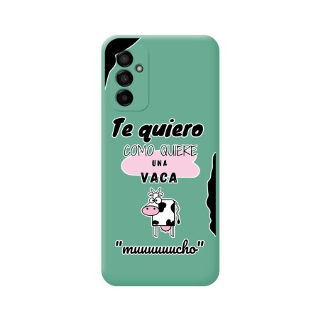 Funda Silicona Líquida Verde para Samsung Galaxy M23 5G diseño Vaca Dibujos