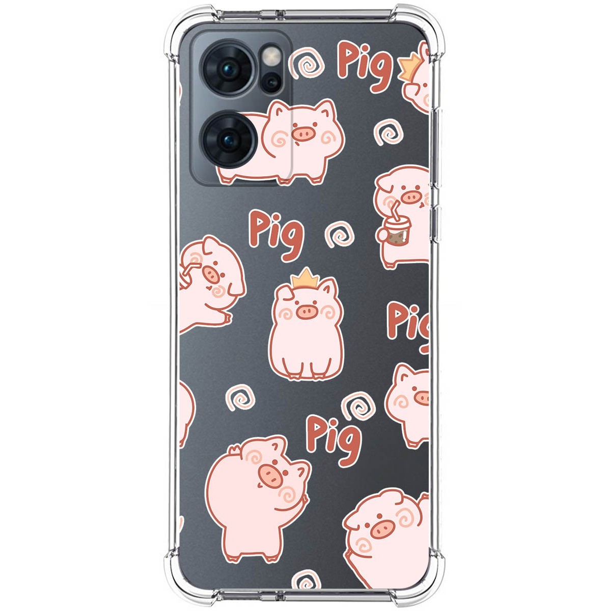 Funda Silicona Antigolpes para Oppo Find X5 Lite 5G diseño Cerdos Dibujos