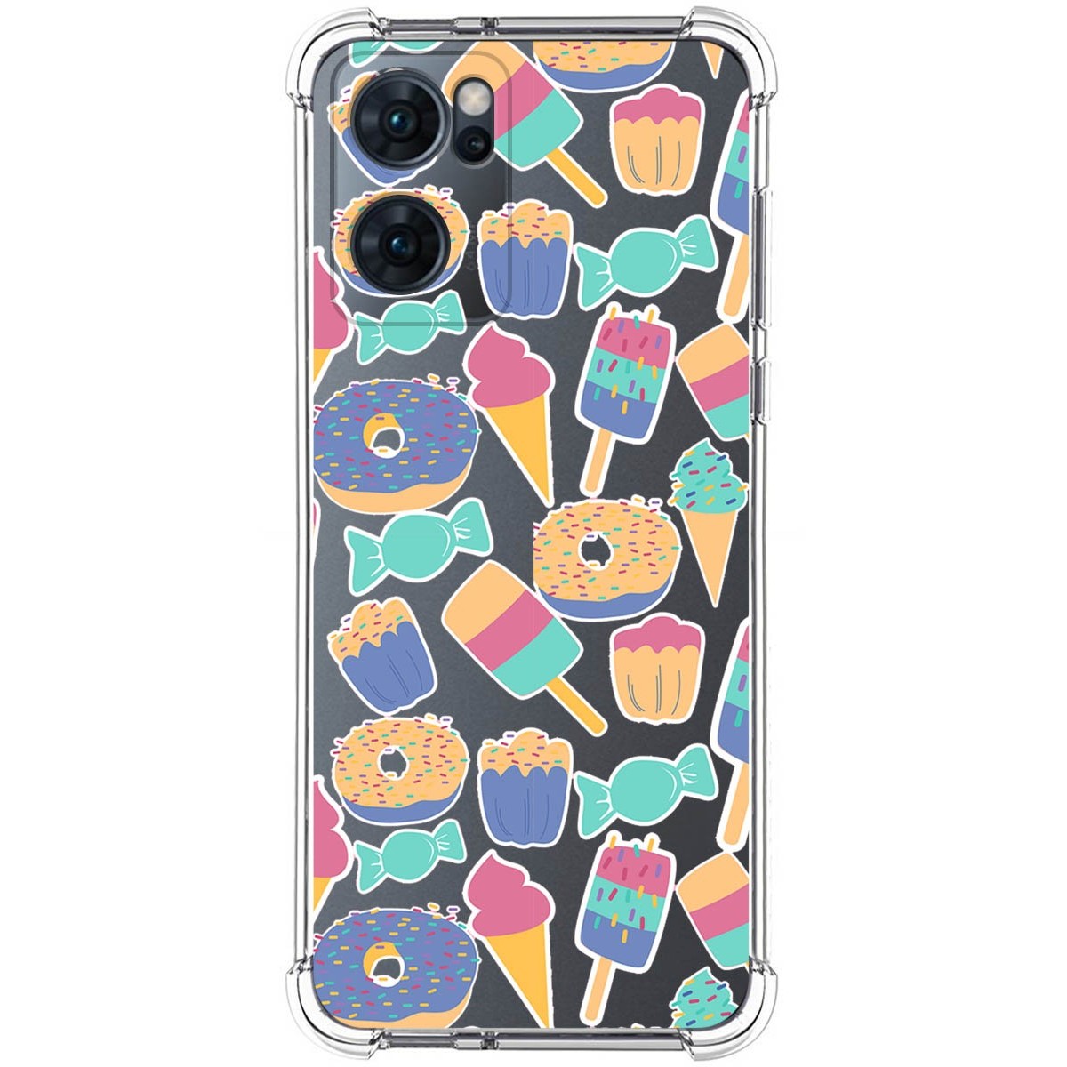 Funda Silicona Antigolpes para Oppo Find X5 Lite 5G diseño Dulces 02 Dibujos