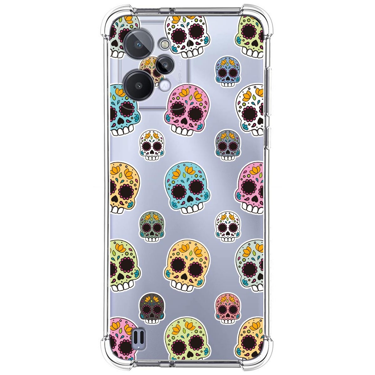 Funda Silicona Antigolpes para Realme C31 diseño Catrina Dibujos