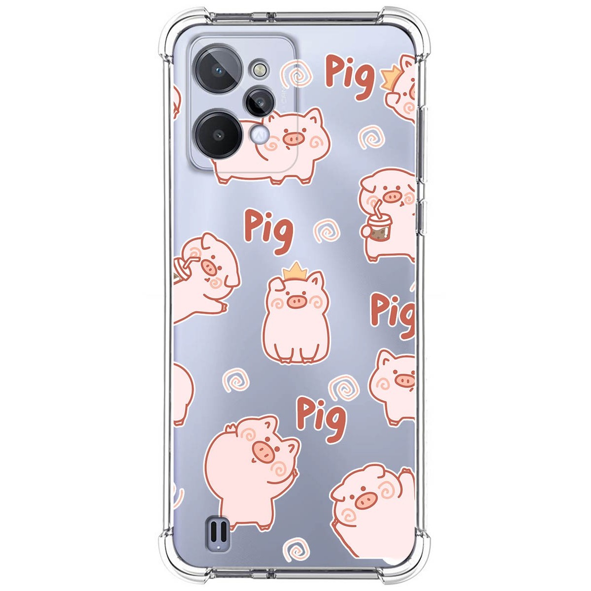 Funda Silicona Antigolpes para Realme C31 diseño Cerdos Dibujos