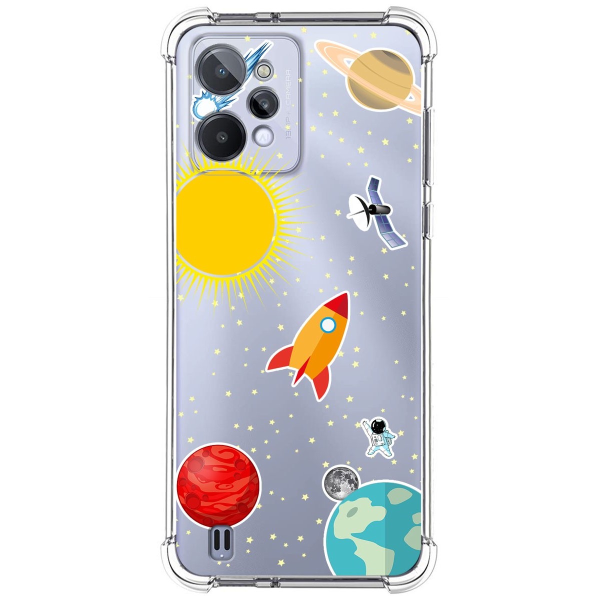 Funda Silicona Antigolpes para Realme C31 diseño Espacio Dibujos