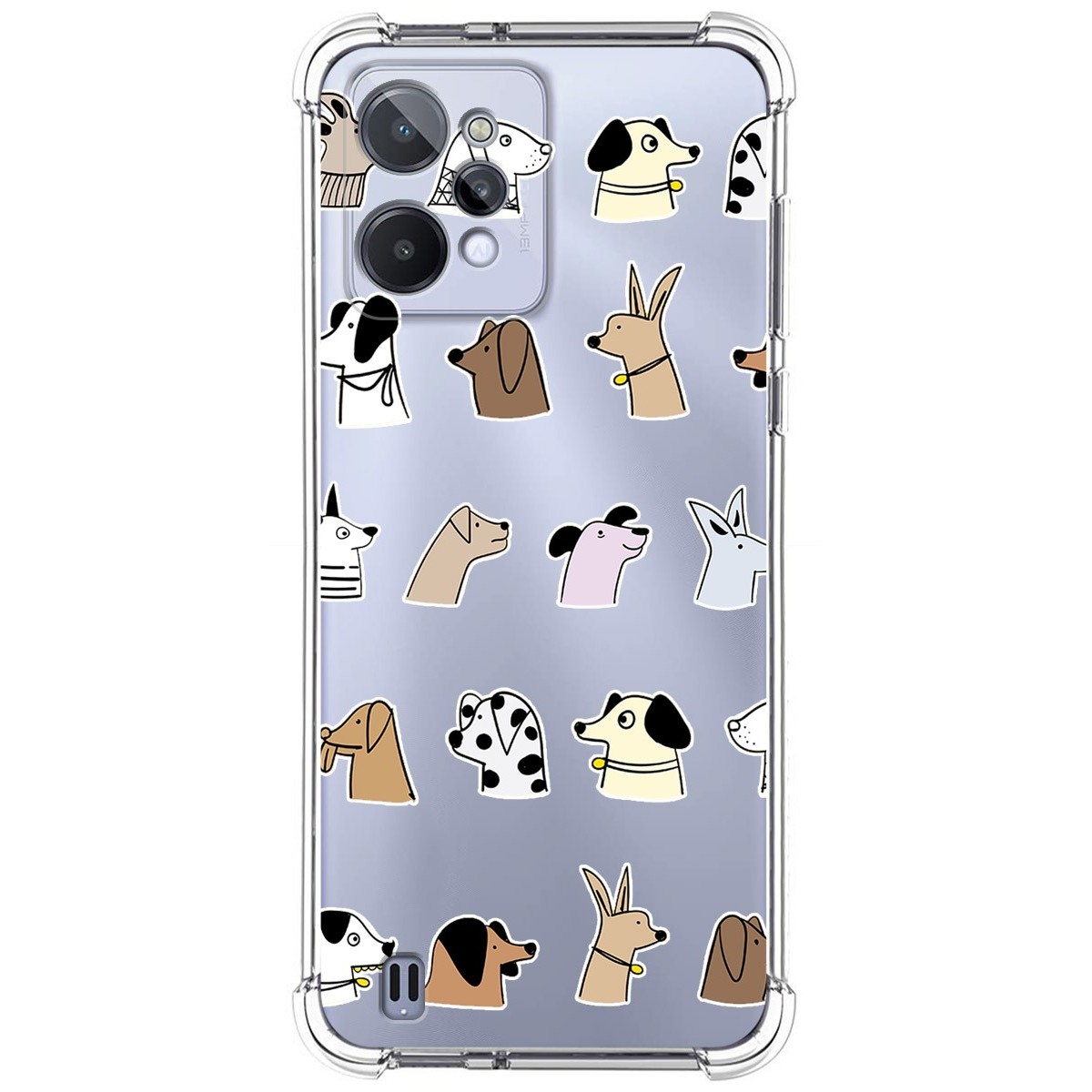 Funda Silicona Antigolpes para Realme C31 diseño Perros Dibujos