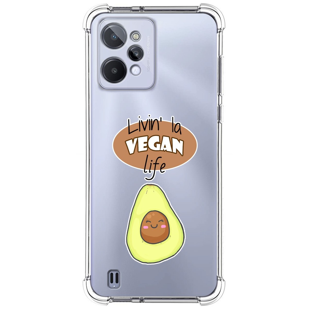 Funda Silicona Antigolpes para Realme C31 diseño Vegan Life Dibujos