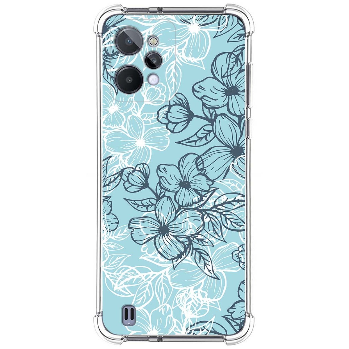 Funda Silicona Antigolpes para Realme C31 diseño Flores 03 Dibujos
