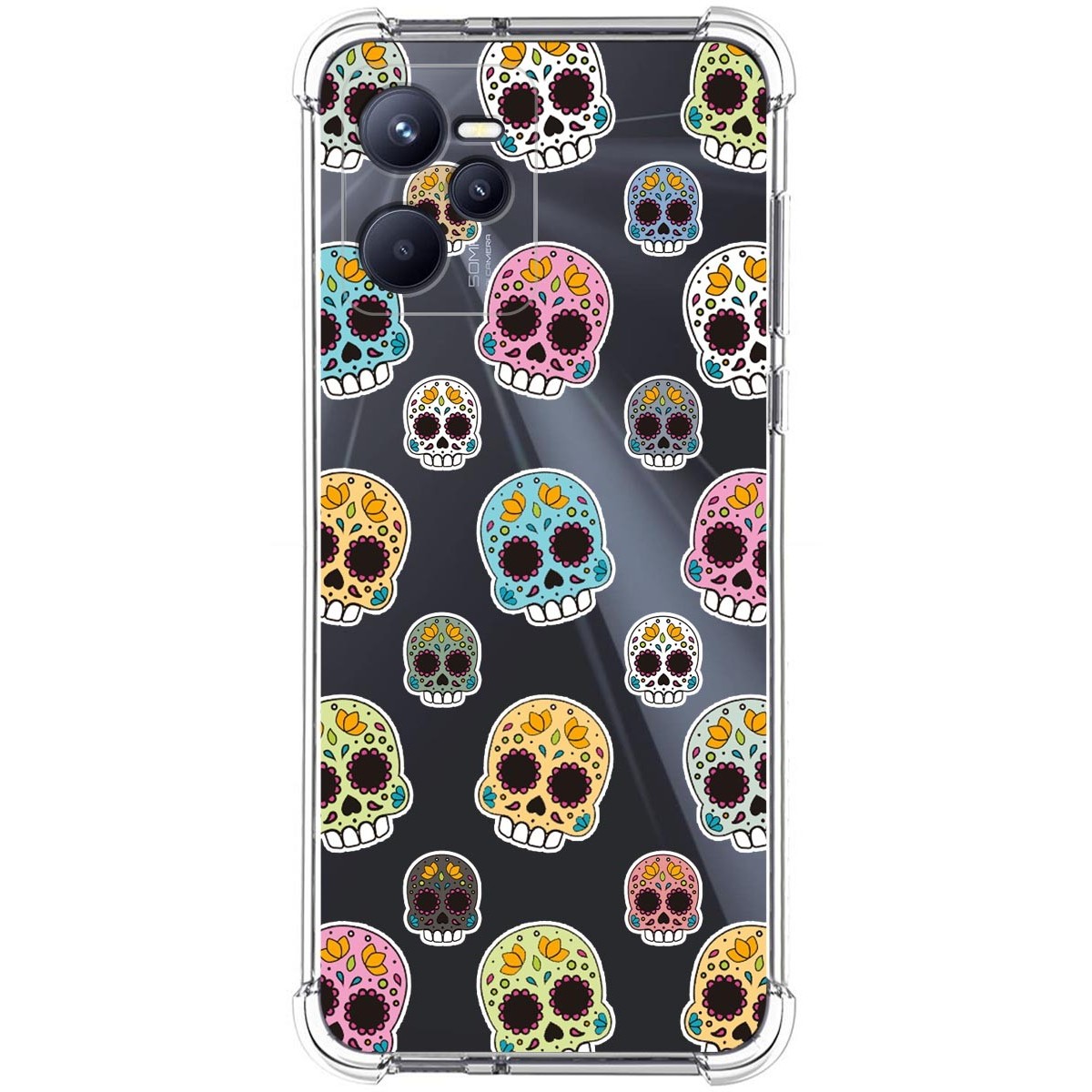 Funda Silicona Antigolpes para Realme C35 diseño Catrina Dibujos