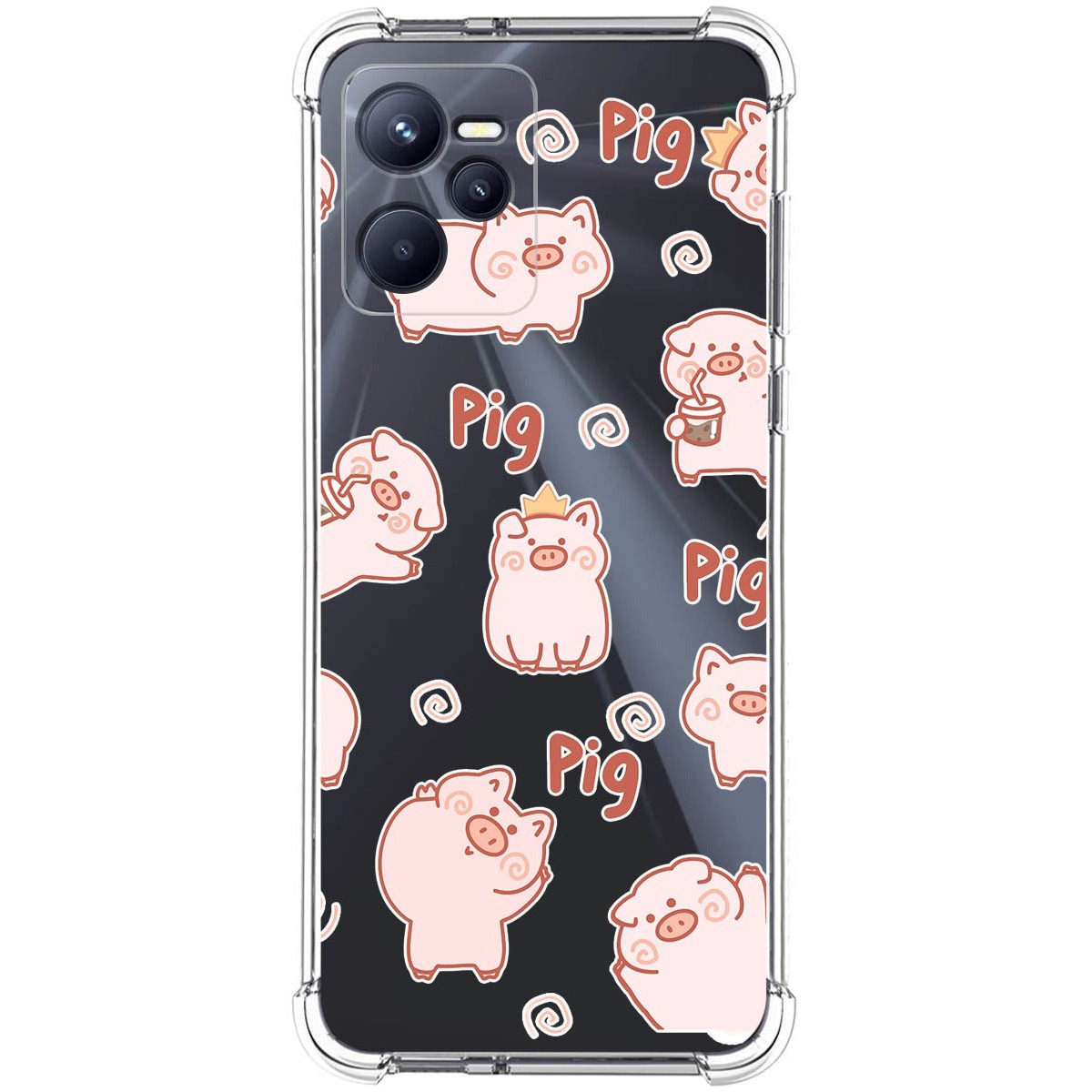 Funda Silicona Antigolpes para Realme C35 diseño Cerdos Dibujos