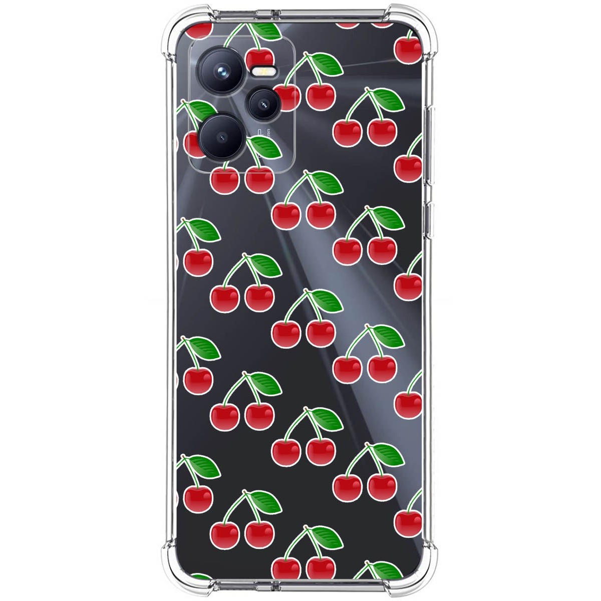 Funda Silicona Antigolpes para Realme C35 diseño Cerezas Dibujos