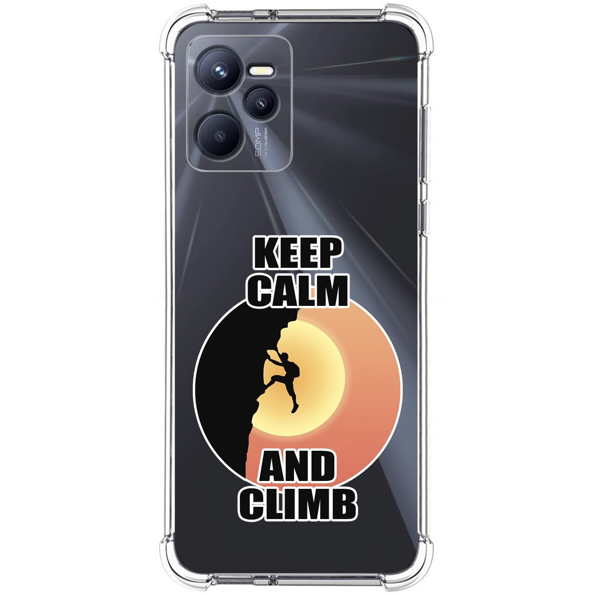 Funda Silicona Antigolpes para Realme C35 diseño Hombre Escalada Dibujos