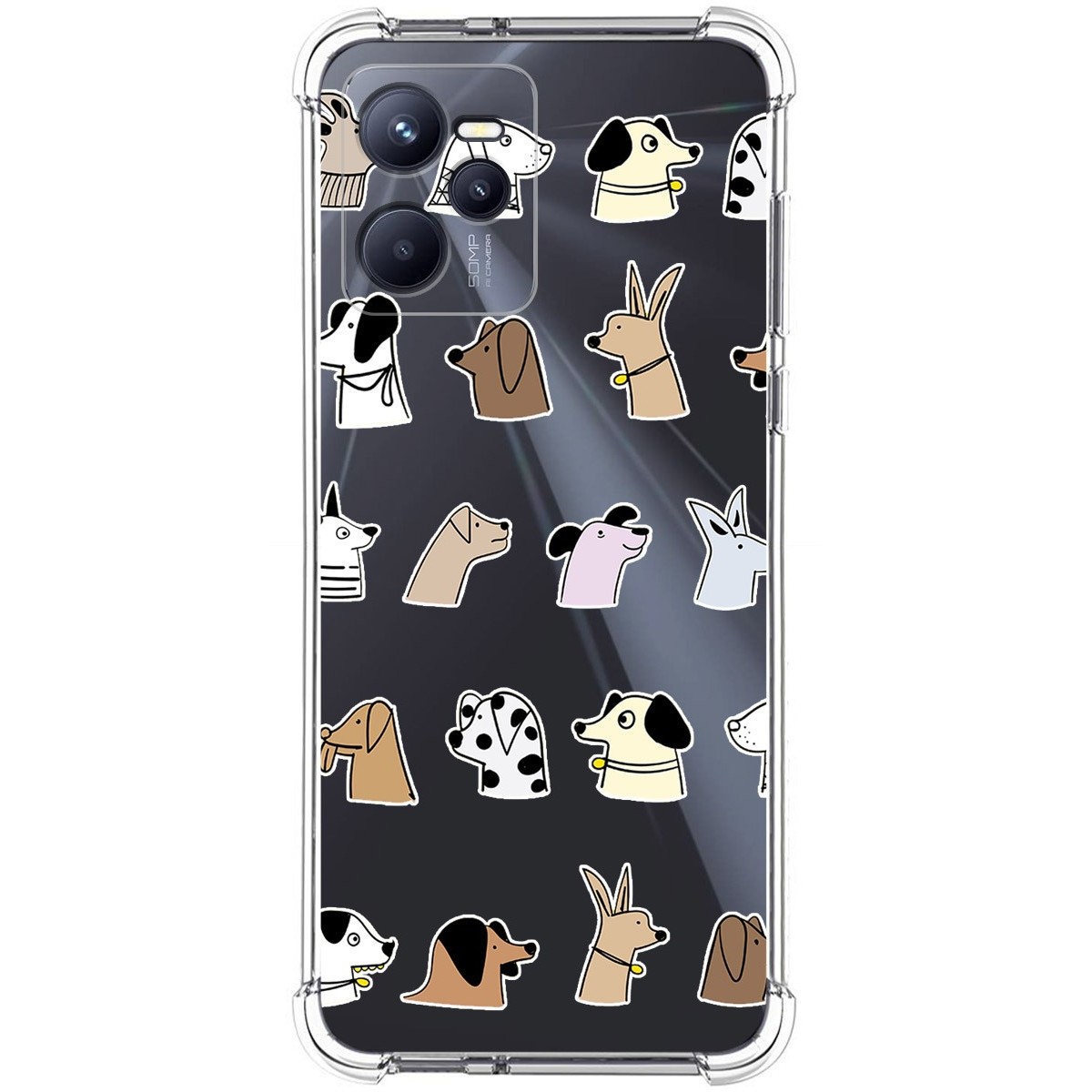 Funda Silicona Antigolpes para Realme C35 diseño Perros Dibujos