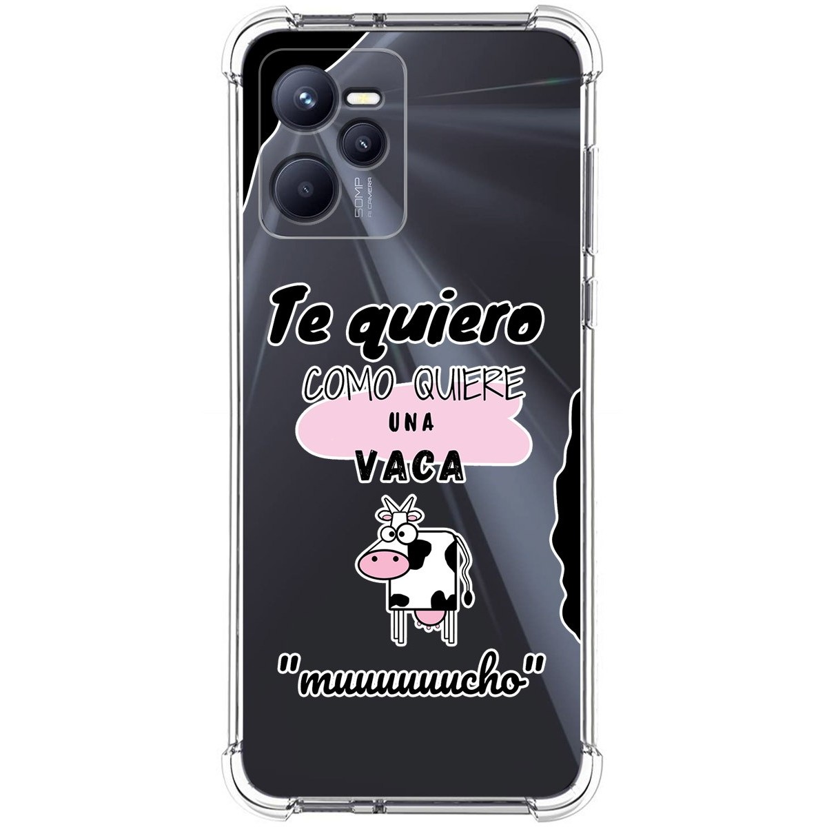 Funda Silicona Antigolpes para Realme C35 diseño Vaca Dibujos