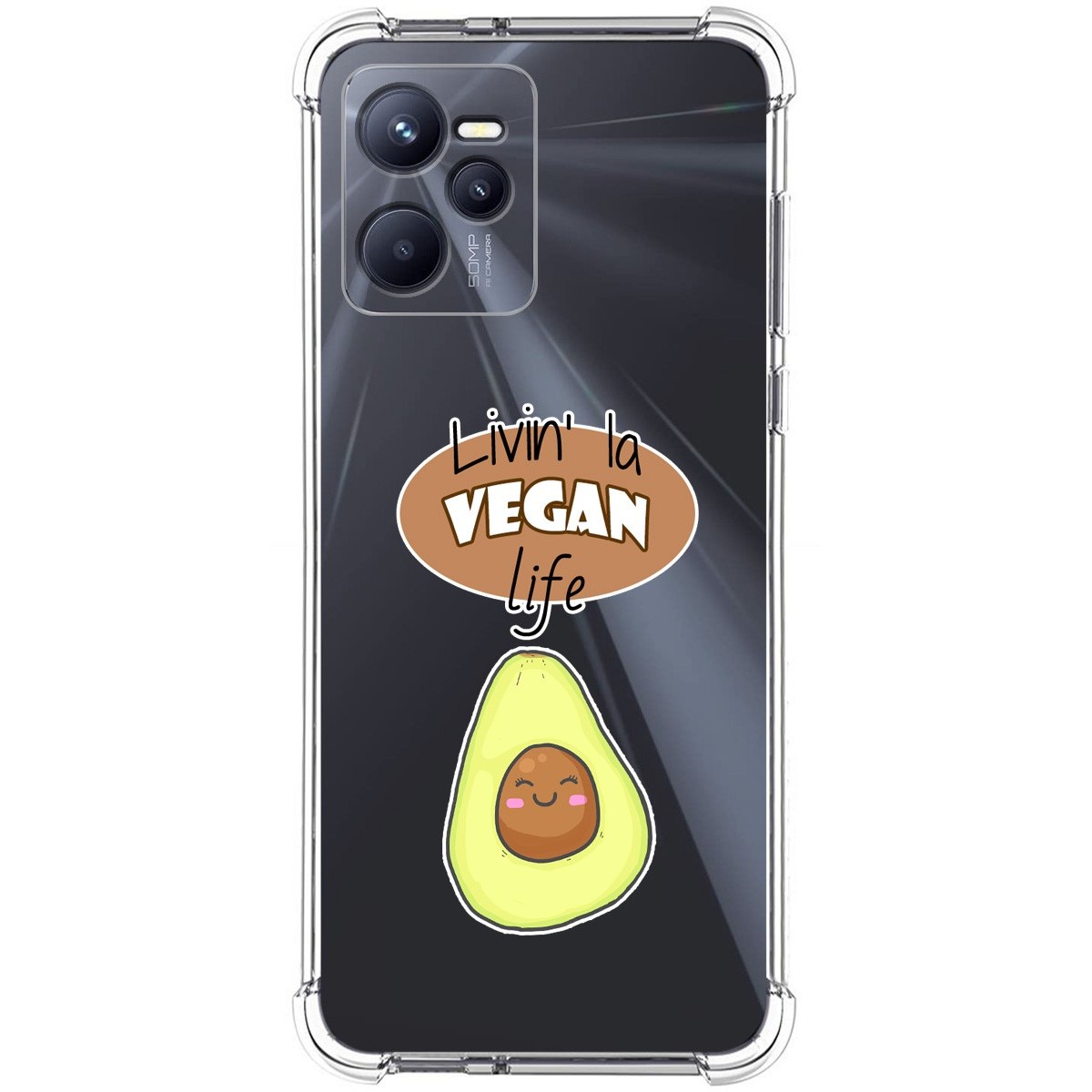 Funda Silicona Antigolpes para Realme C35 diseño Vegan Life Dibujos