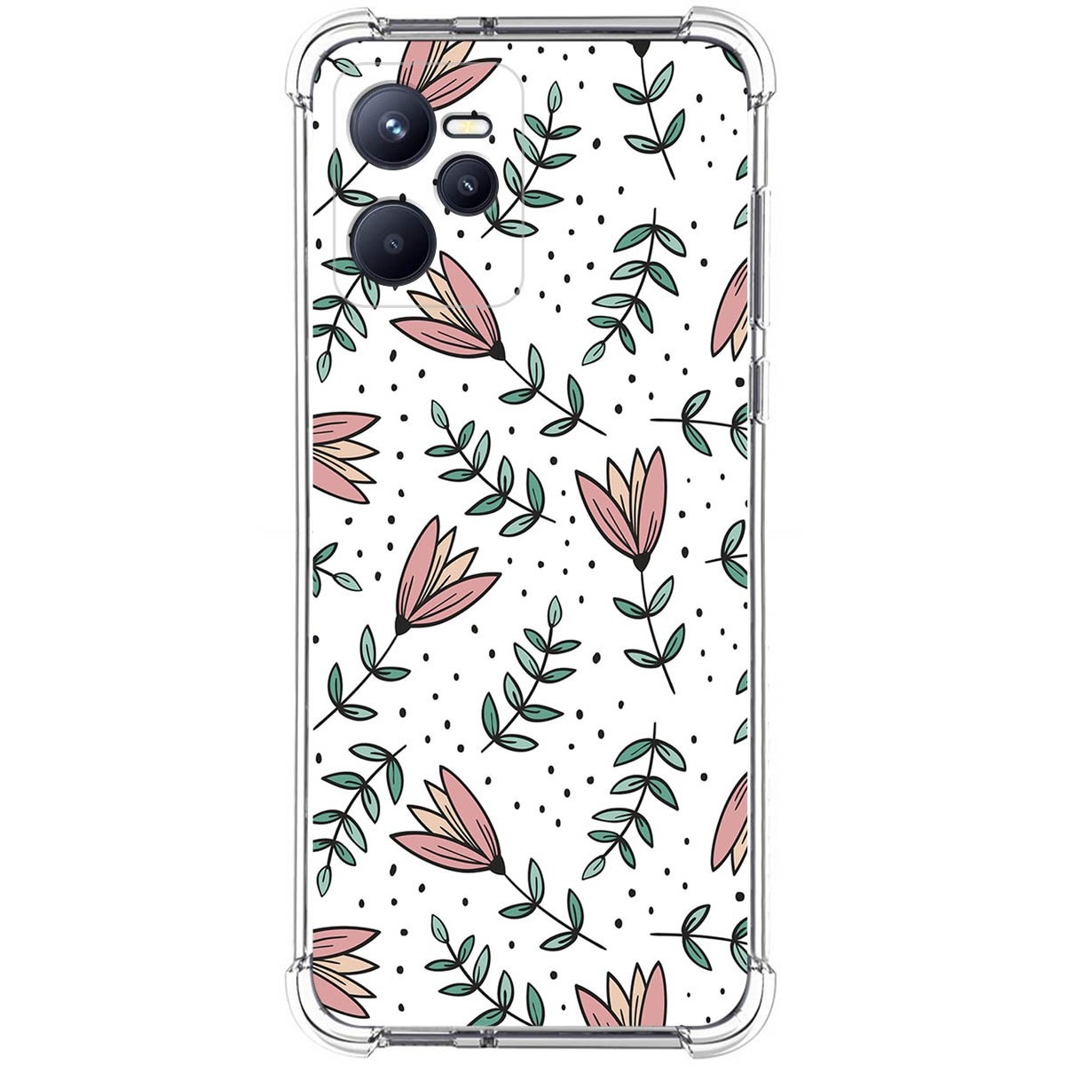Funda Silicona Antigolpes para Realme C35 diseño Flores 01 Dibujos