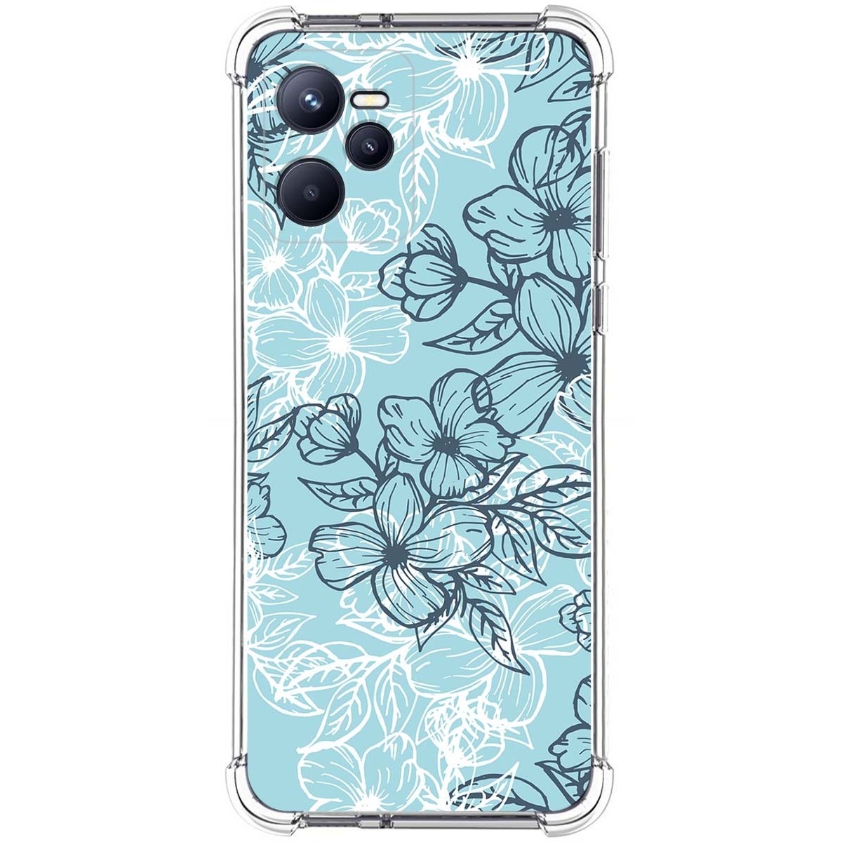 Funda Silicona Antigolpes para Realme C35 diseño Flores 03 Dibujos