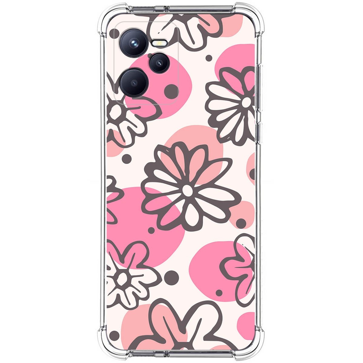Funda Silicona Antigolpes para Realme C35 diseño Flores 09 Dibujos