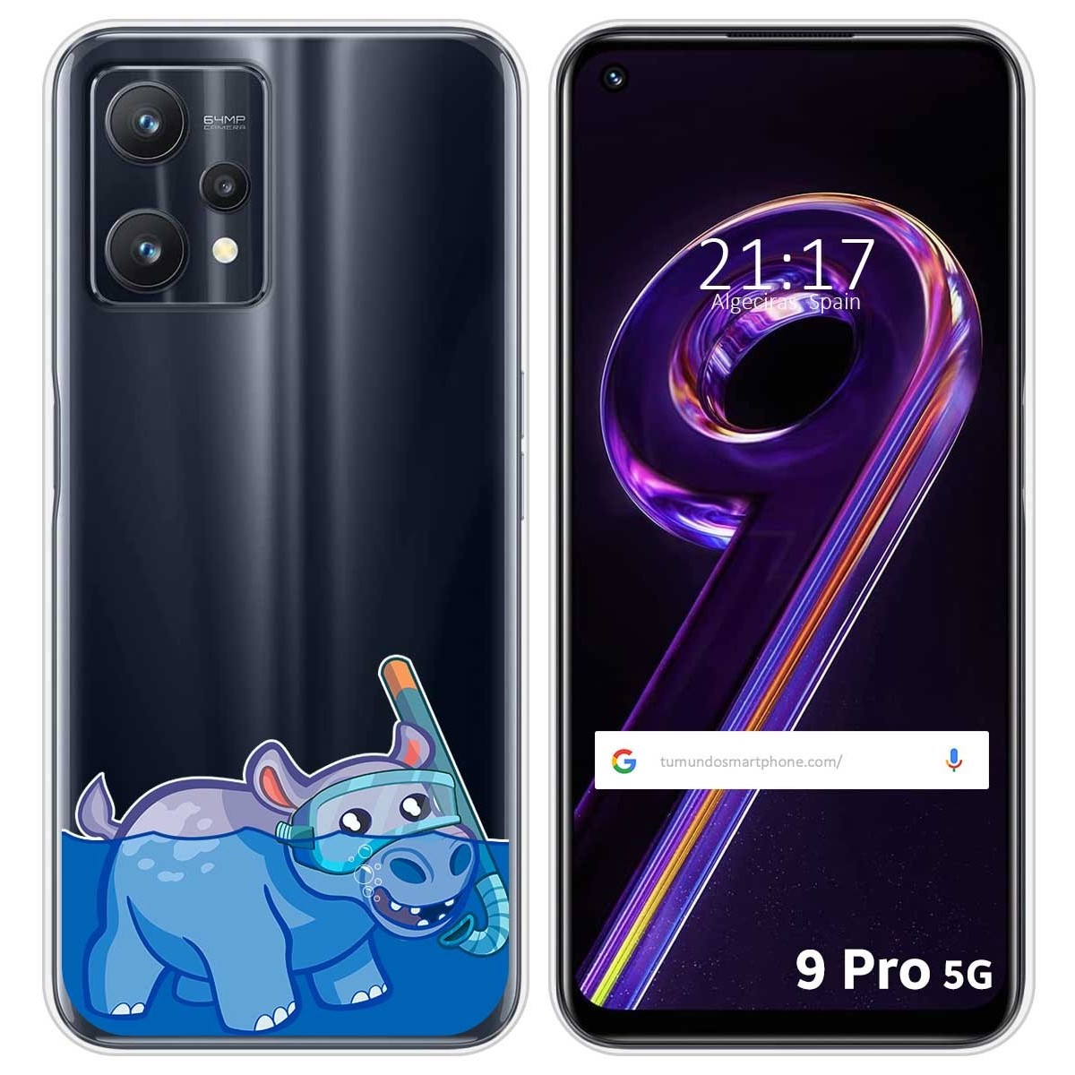 Funda Silicona Transparente para Realme 9 Pro 5G diseño Hipo Dibujos