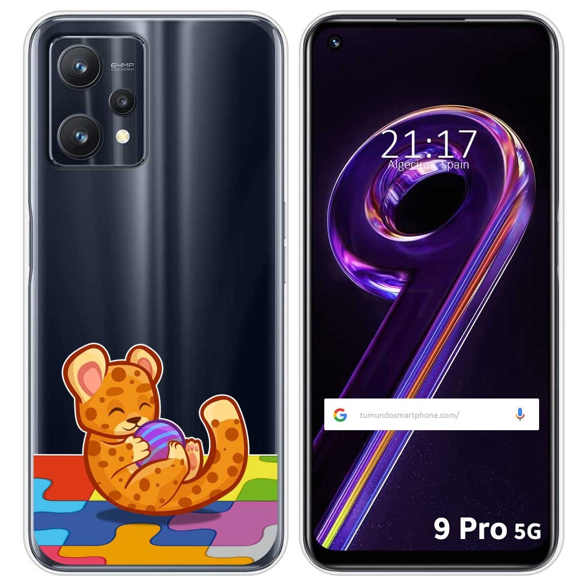 Funda Silicona Transparente para Realme 9 Pro 5G diseño Leopardo Dibujos