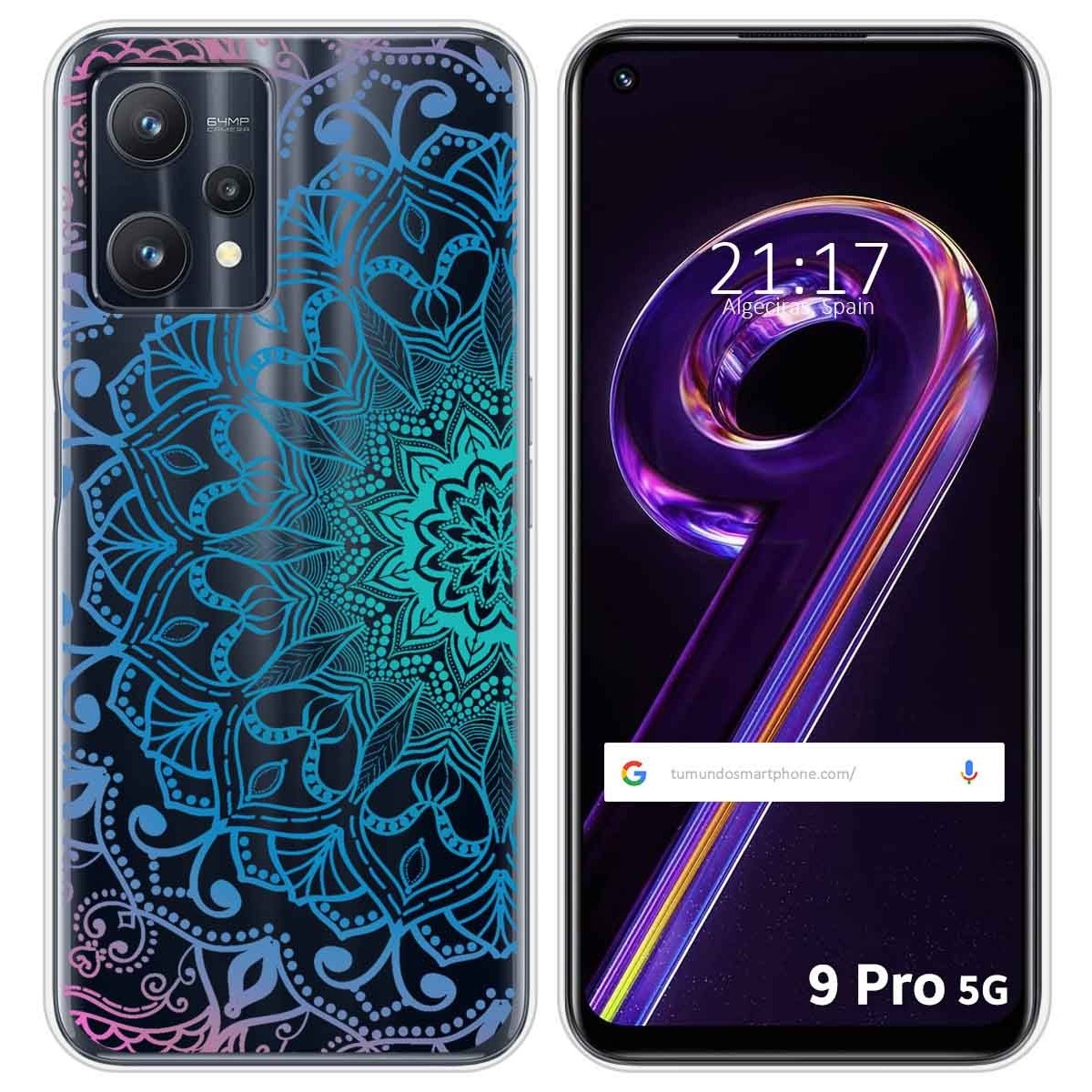 Funda Silicona Transparente para Realme 9 Pro 5G diseño Mandala Dibujos
