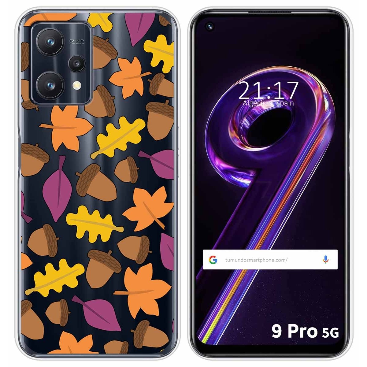 Funda Silicona Transparente para Realme 9 Pro 5G diseño Otoño Dibujos
