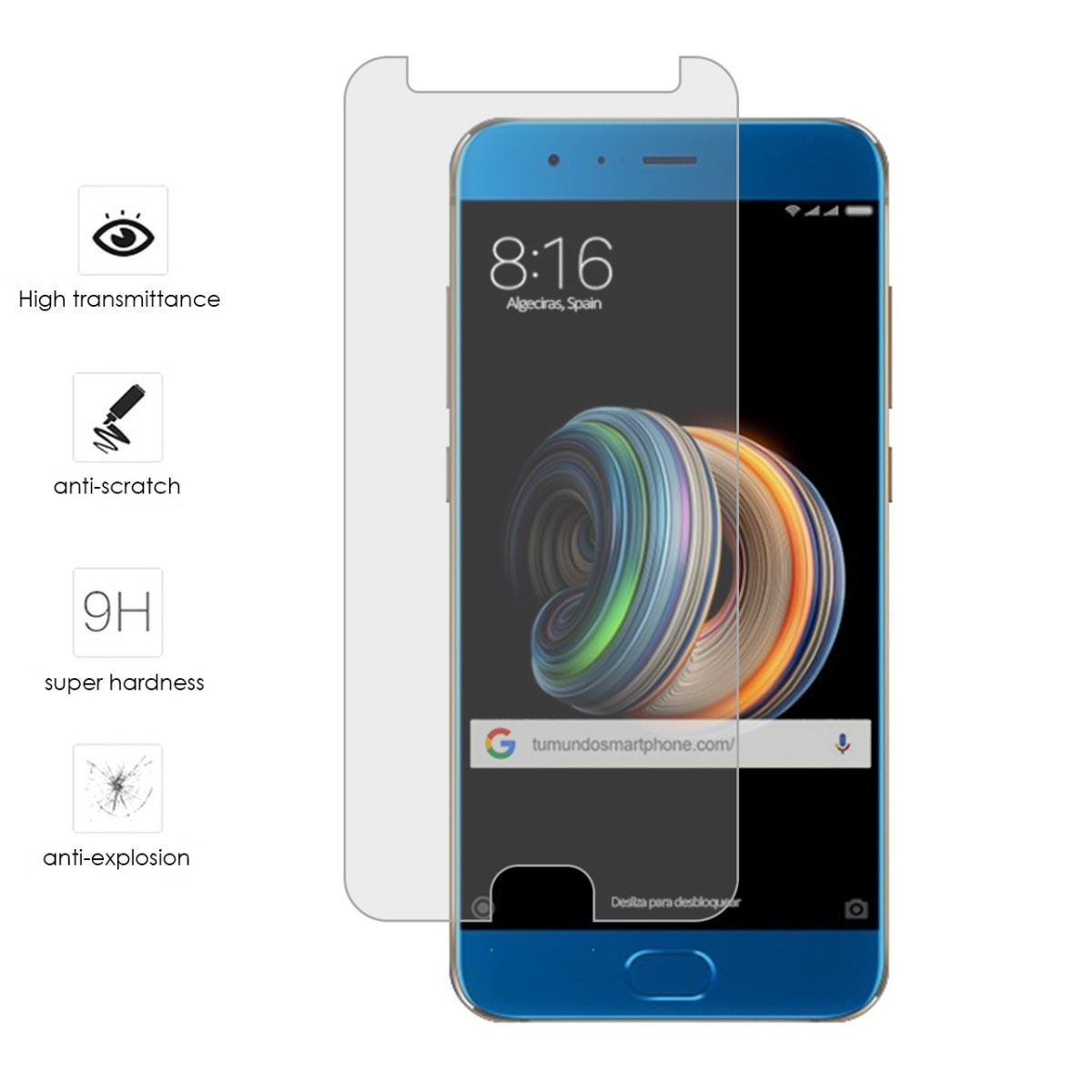 Protector Cristal Templado para Xiaomi Mi Note 3 5.52 Vidrio