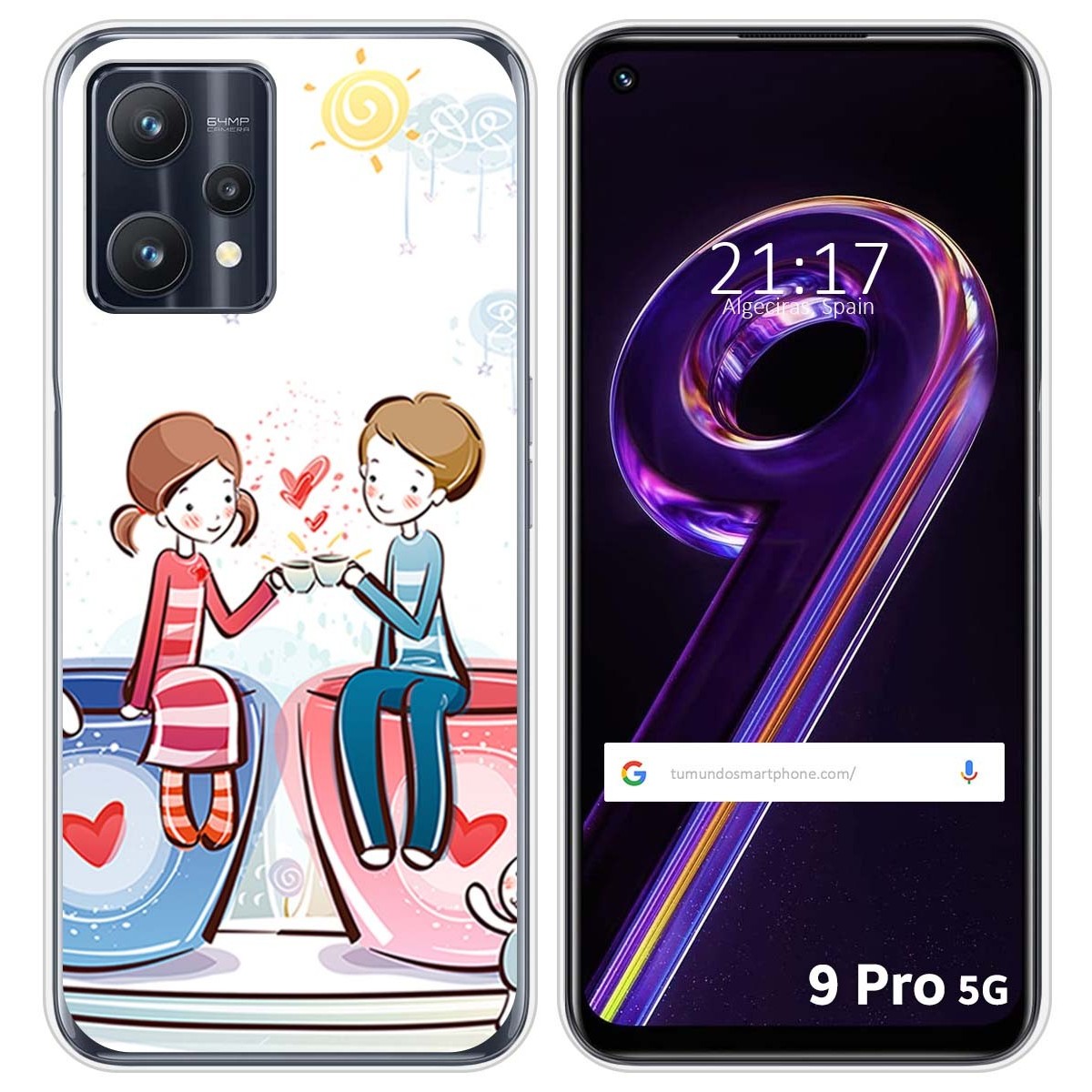 Funda Silicona para Realme 9 Pro 5G diseño Café Dibujos